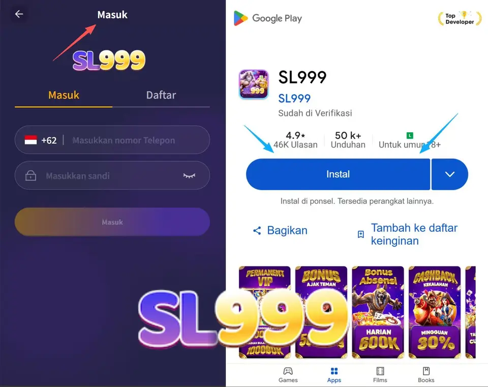 SL999 APK Resmi Unduh Indonesia